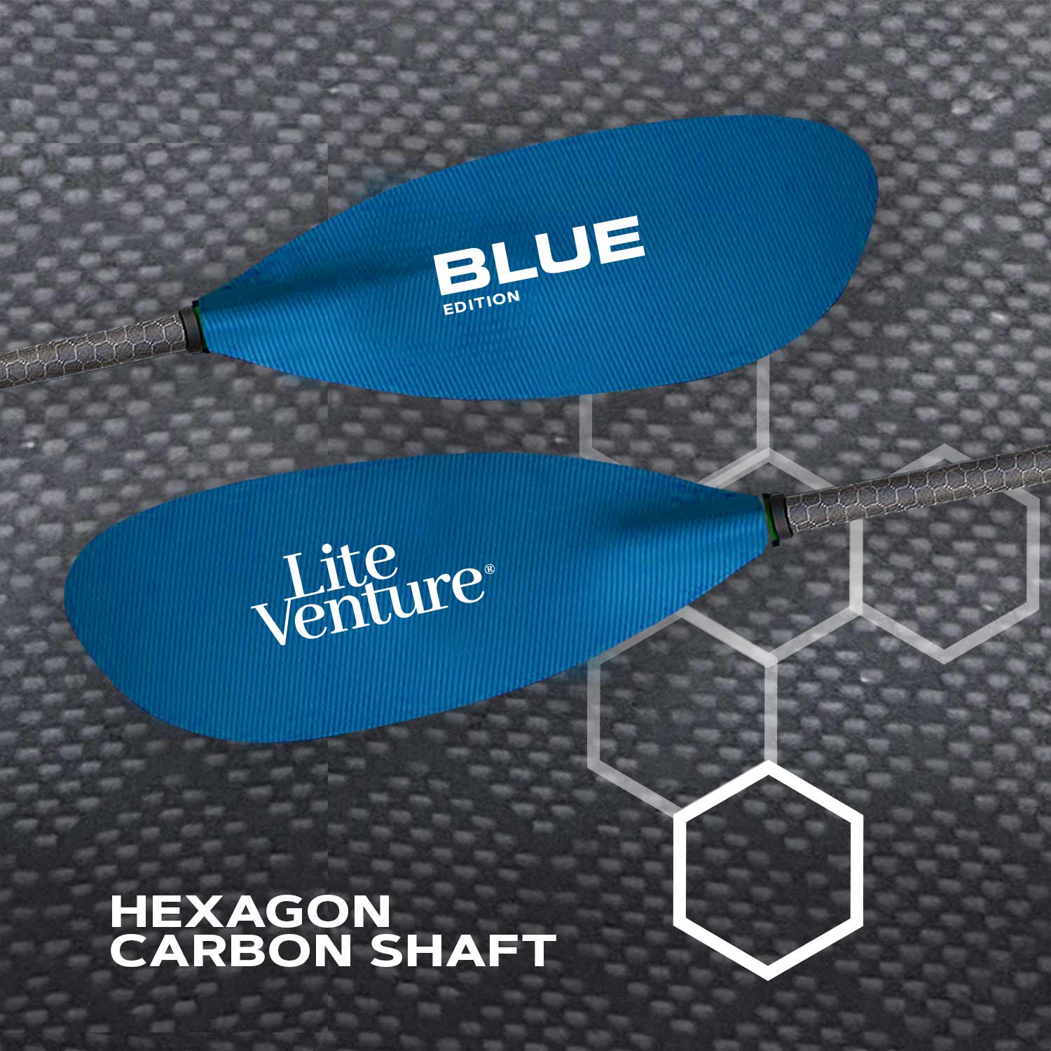 Carbon Touring Paddel-mit geradem Schaft-Blue Edition