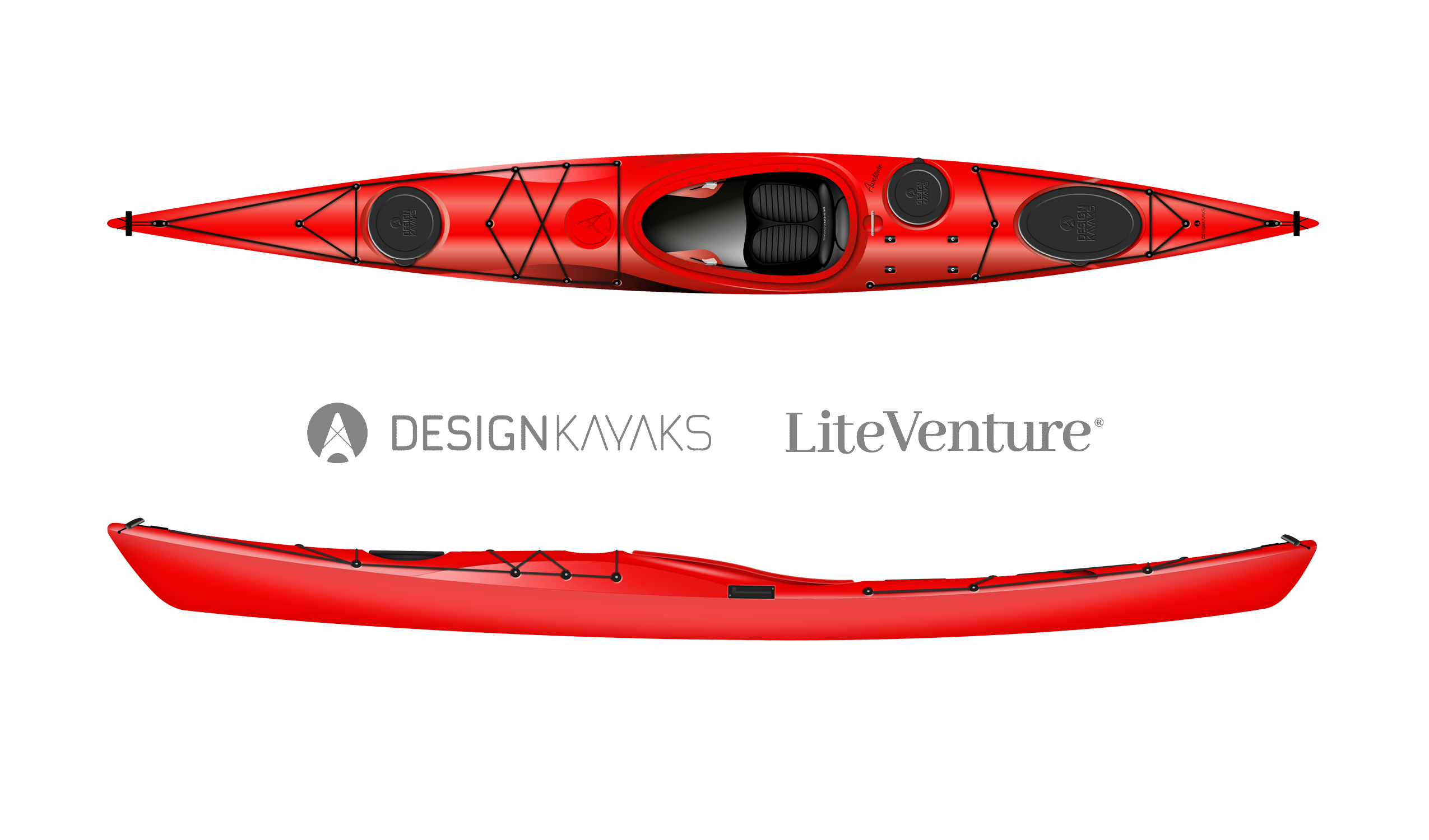 Kayak da mare "Awesome"-Unisize-rosso rubino