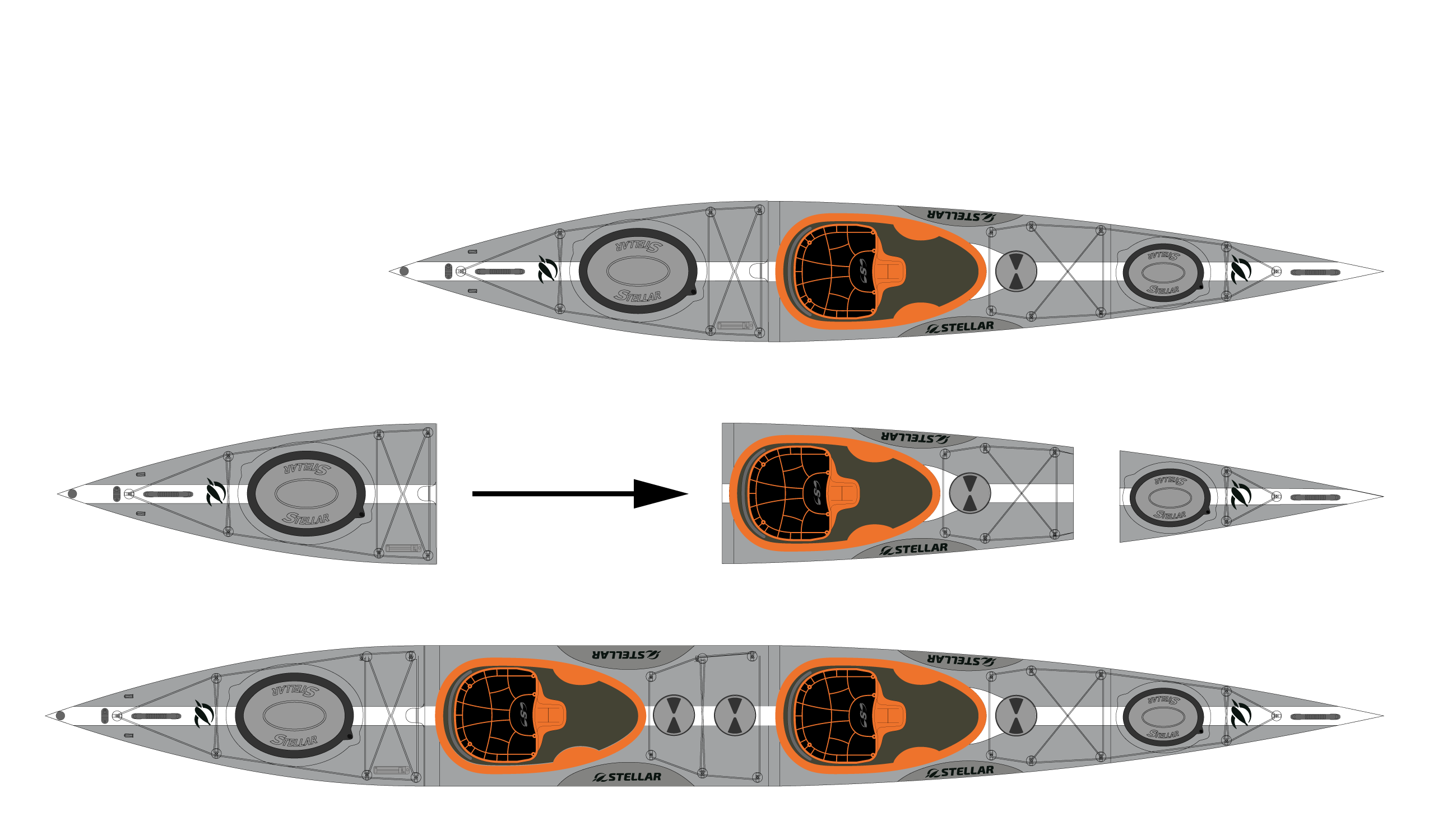 ST19 Mod-Multisport, divisibile-tandem/solo-grigio bianco